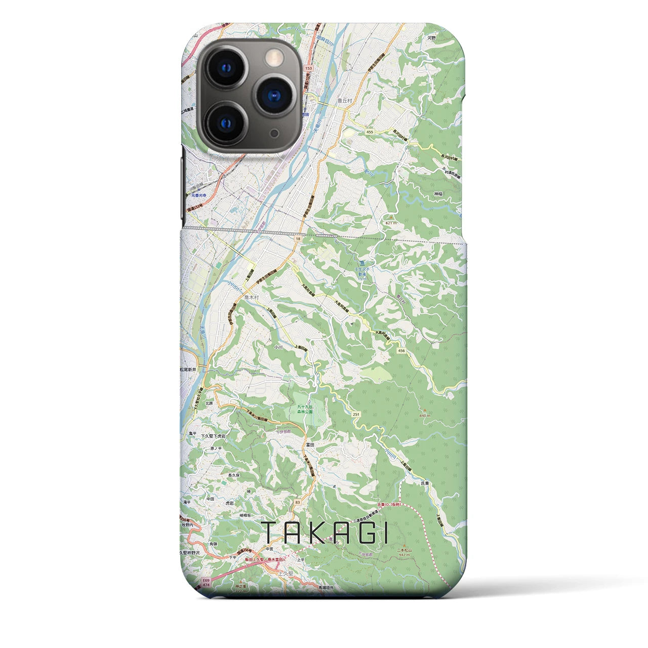 【喬木（長野県）】地図柄iPhoneケース（バックカバータイプ）