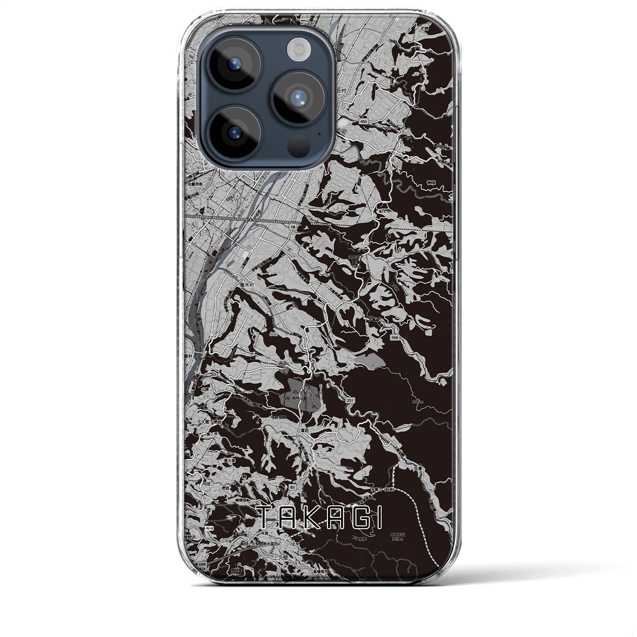 【喬木（長野県）】地図柄iPhoneケース（クリアタイプ）