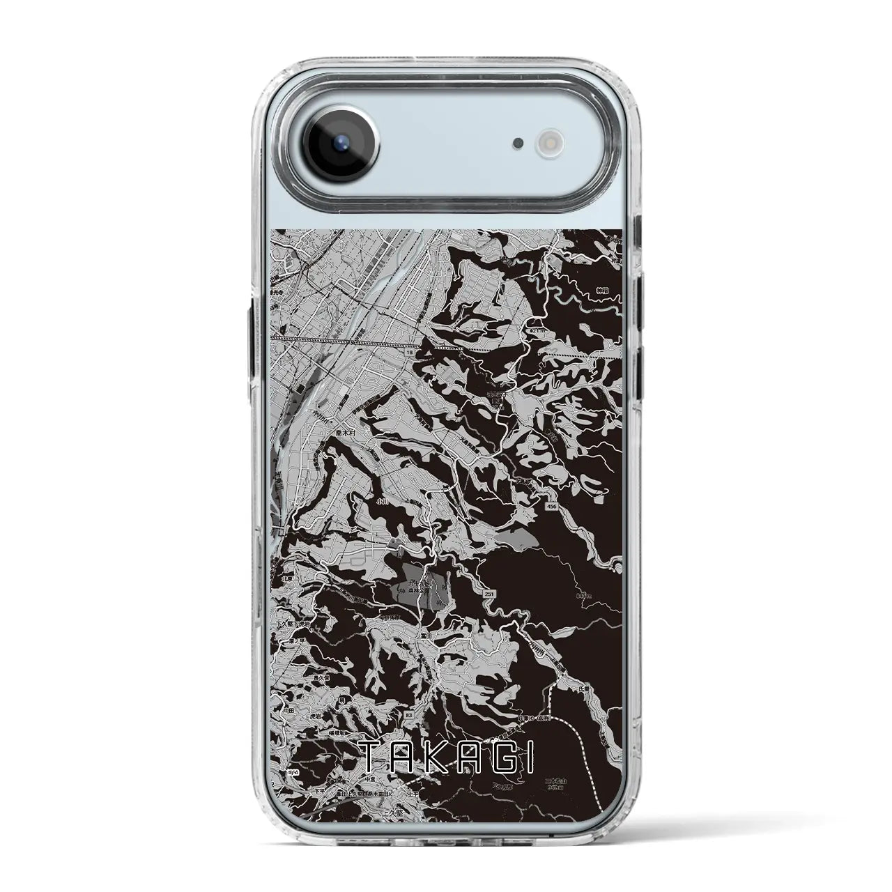 【喬木（長野県）】地図柄iPhoneケース（MagSafeタイプ）モノトーン・iPhone 17 Pro Max 用