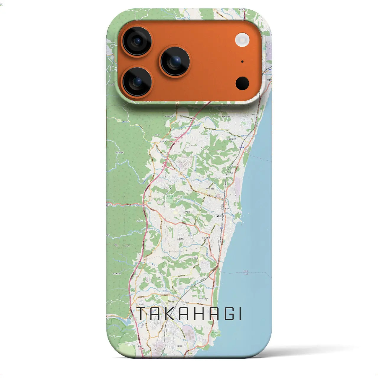 【高萩（茨城県）】地図柄iPhoneケース（バックカバータイプ）