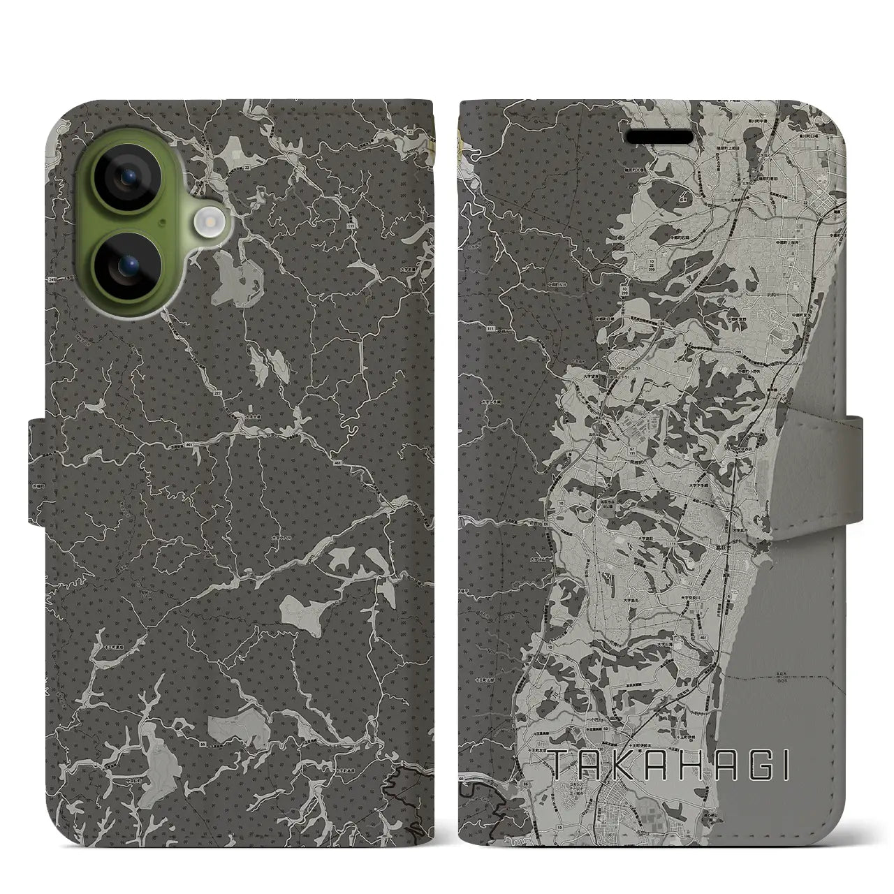 【高萩（茨城県）】地図柄iPhoneケース（手帳タイプ）