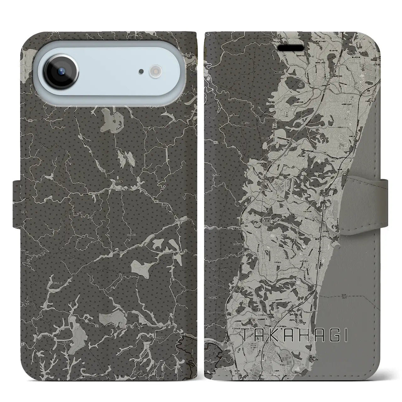 【高萩（茨城県）】地図柄iPhoneケース（手帳タイプ）