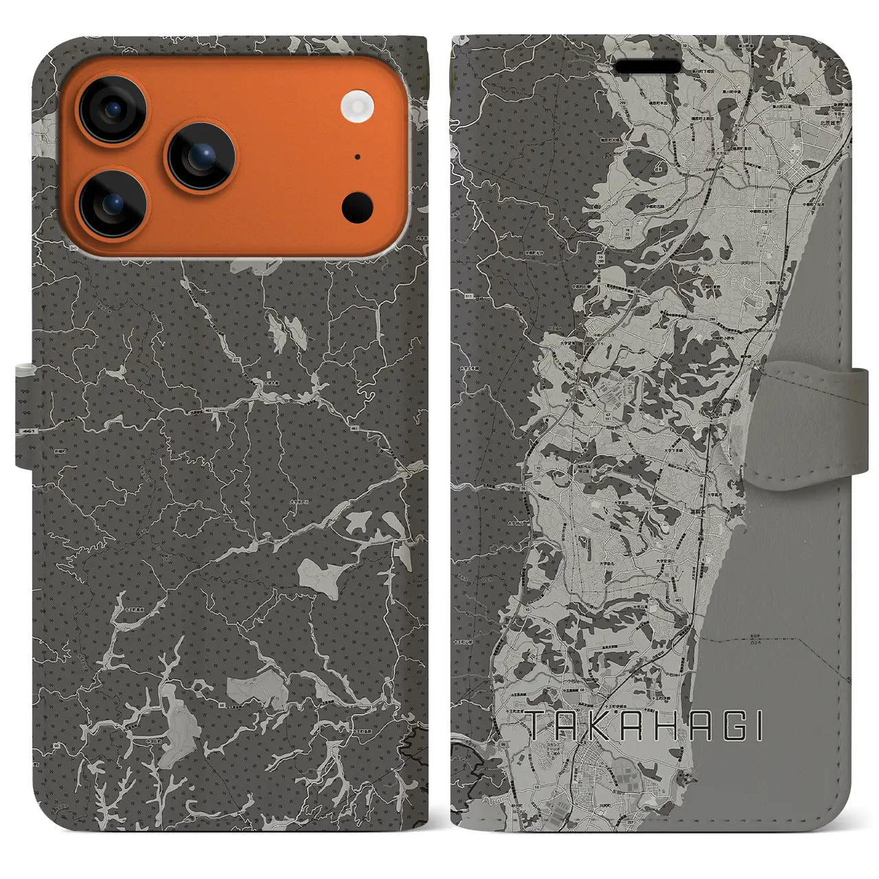 【高萩（茨城県）】地図柄iPhoneケース（手帳タイプ）