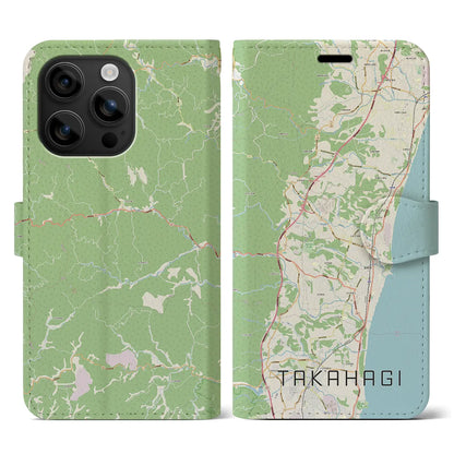 【高萩（茨城県）】地図柄iPhoneケース（手帳タイプ）ナチュラル・iPhone 16 用