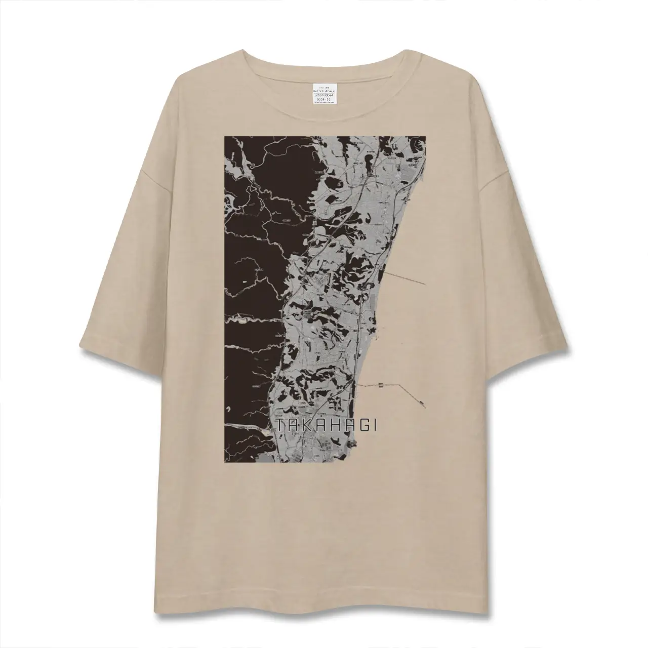 【高萩（茨城県）】地図柄ビッグシルエットTシャツ