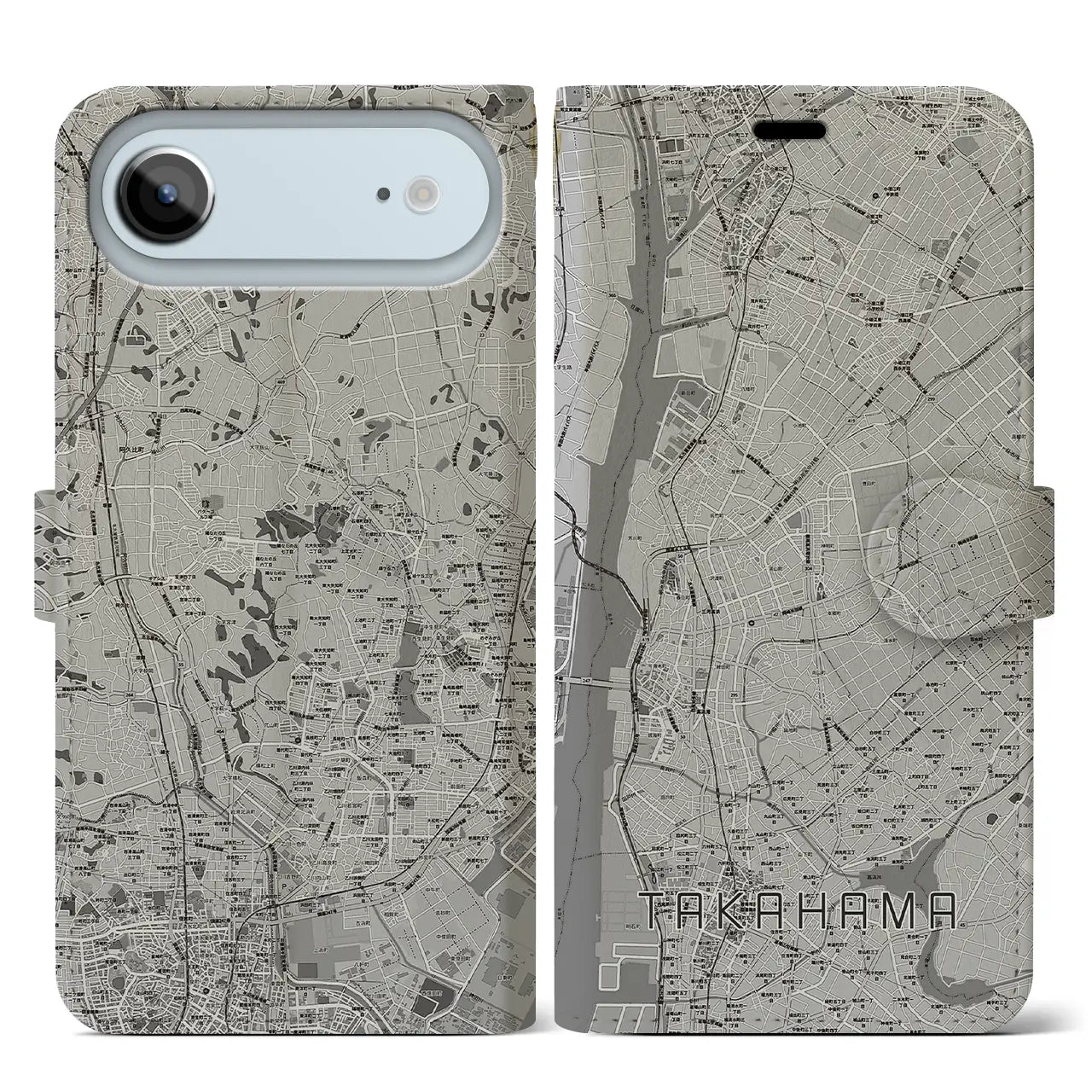 【高浜（愛知県）】地図柄iPhoneケース（手帳タイプ）