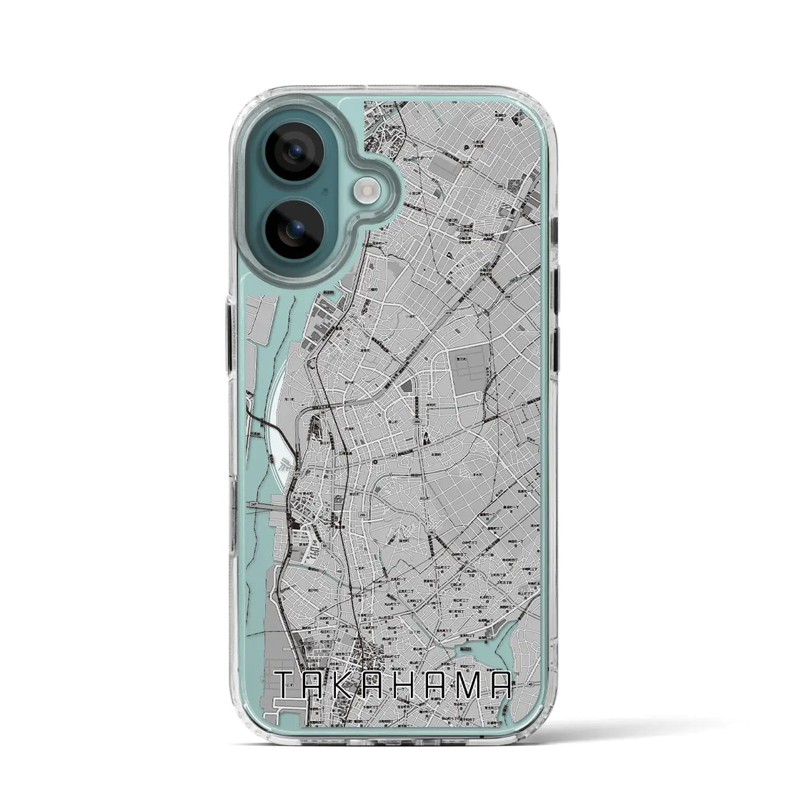 【高浜（愛知県）】地図柄iPhoneケース（MagSafeタイプ）モノトーン・iPhone 16 Pro 用