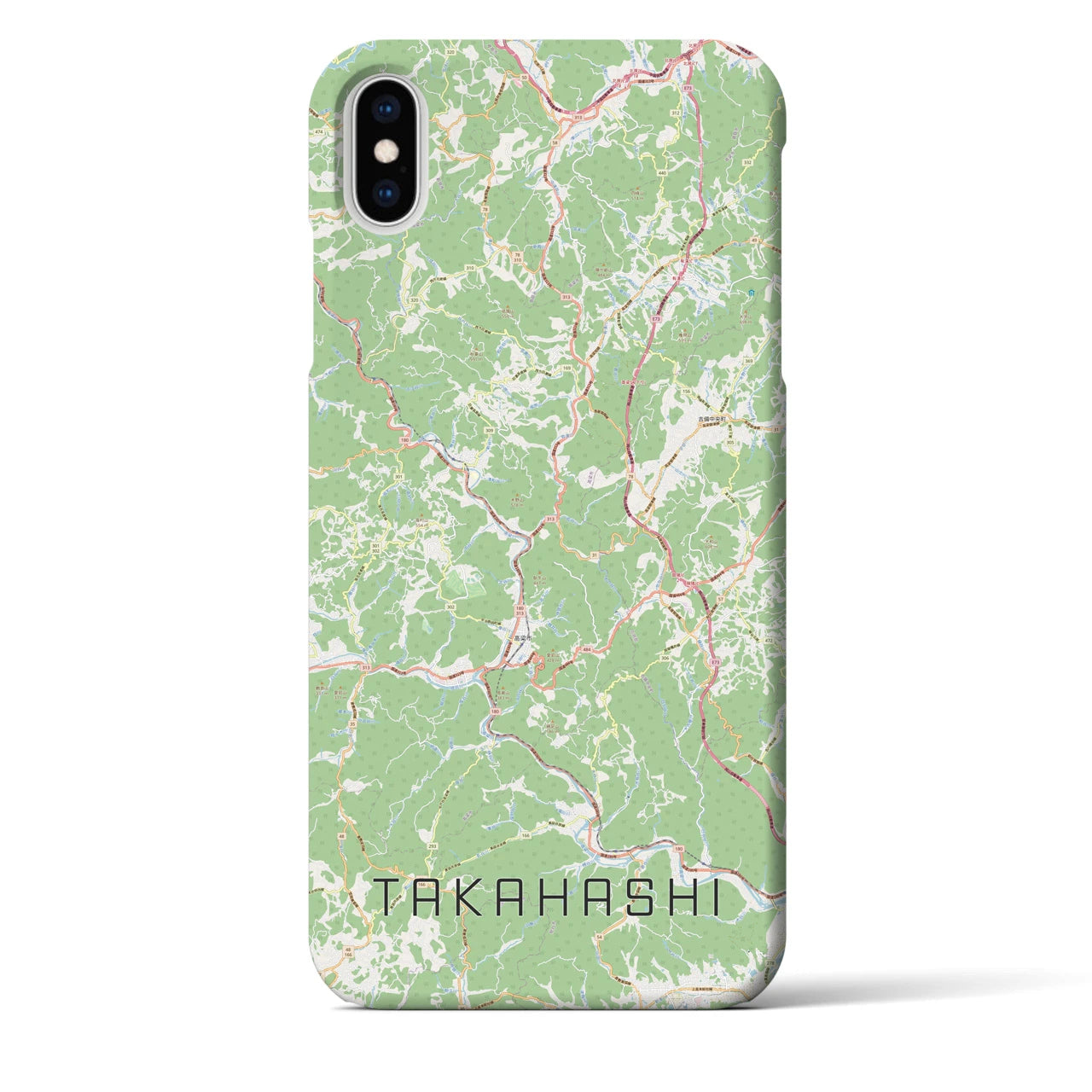 【高梁（岡山県）】地図柄iPhoneケース（バックカバータイプ）