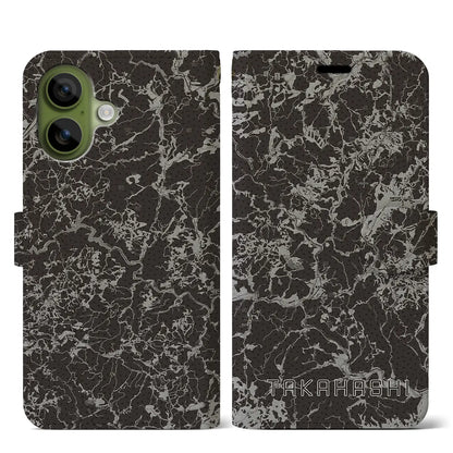 【高梁（岡山県）】地図柄iPhoneケース（手帳タイプ）