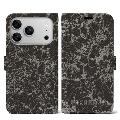 【高梁（岡山県）】地図柄iPhoneケース（手帳タイプ）