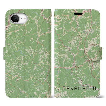 【高梁（岡山県）】地図柄iPhoneケース（手帳タイプ）