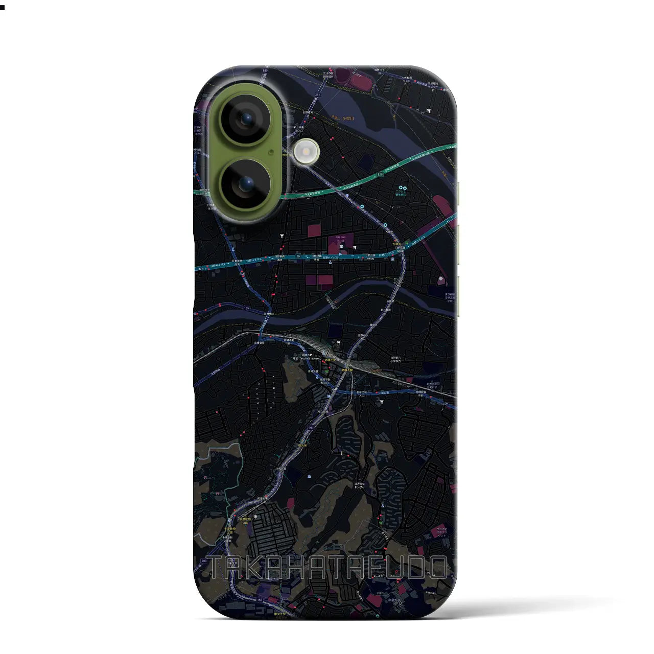 【高幡不動（東京都）】地図柄iPhoneケース（バックカバータイプ）