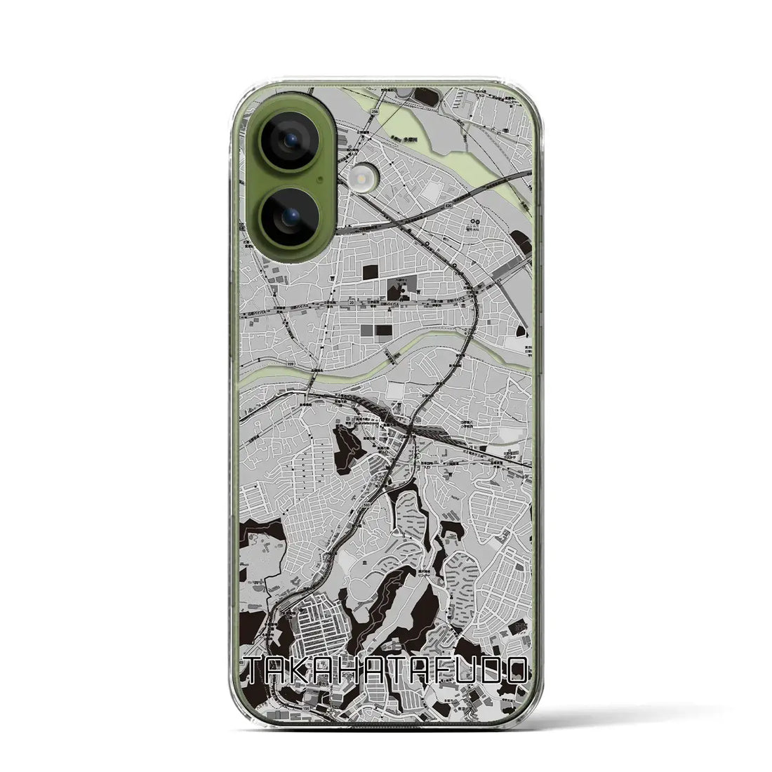 【高幡不動（東京都）】地図柄iPhoneケース（クリアタイプ）モノトーン・iPhone 17 Pro Max 用