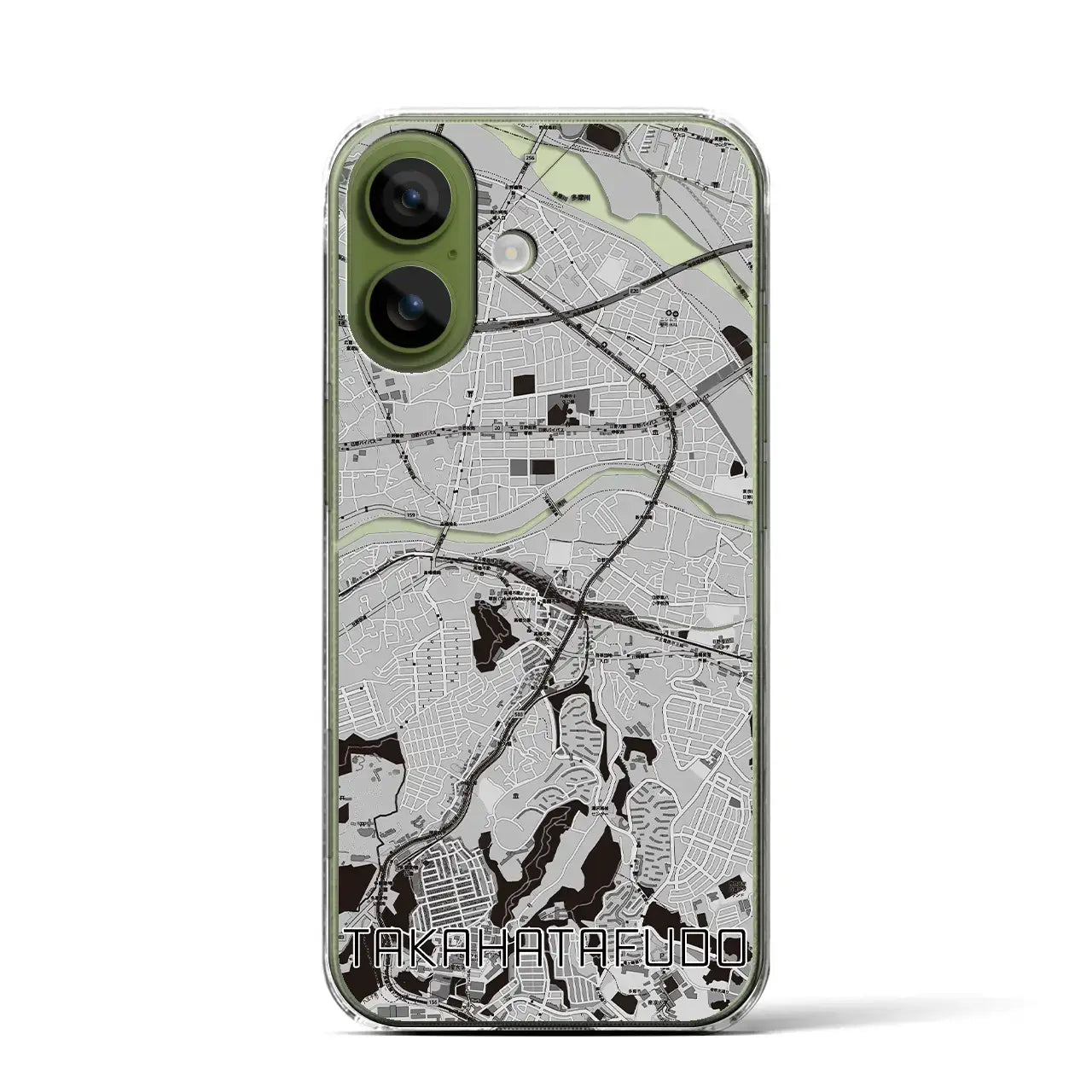 【高幡不動（東京都）】地図柄iPhoneケース（クリアタイプ）モノトーン・iPhone 17 Pro Max 用