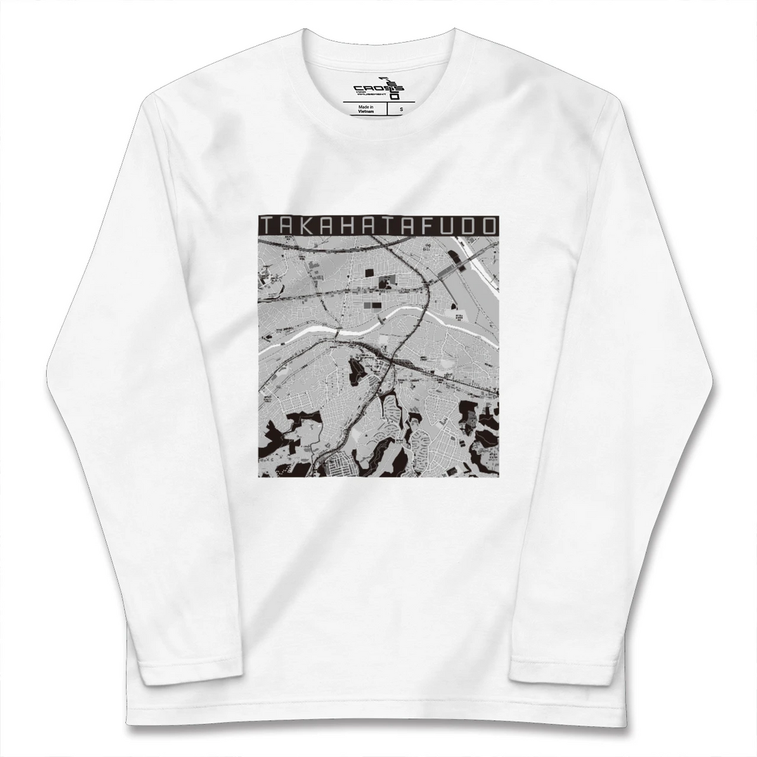 【高幡不動(東京都)】地図柄ロングスリーブTシャツ