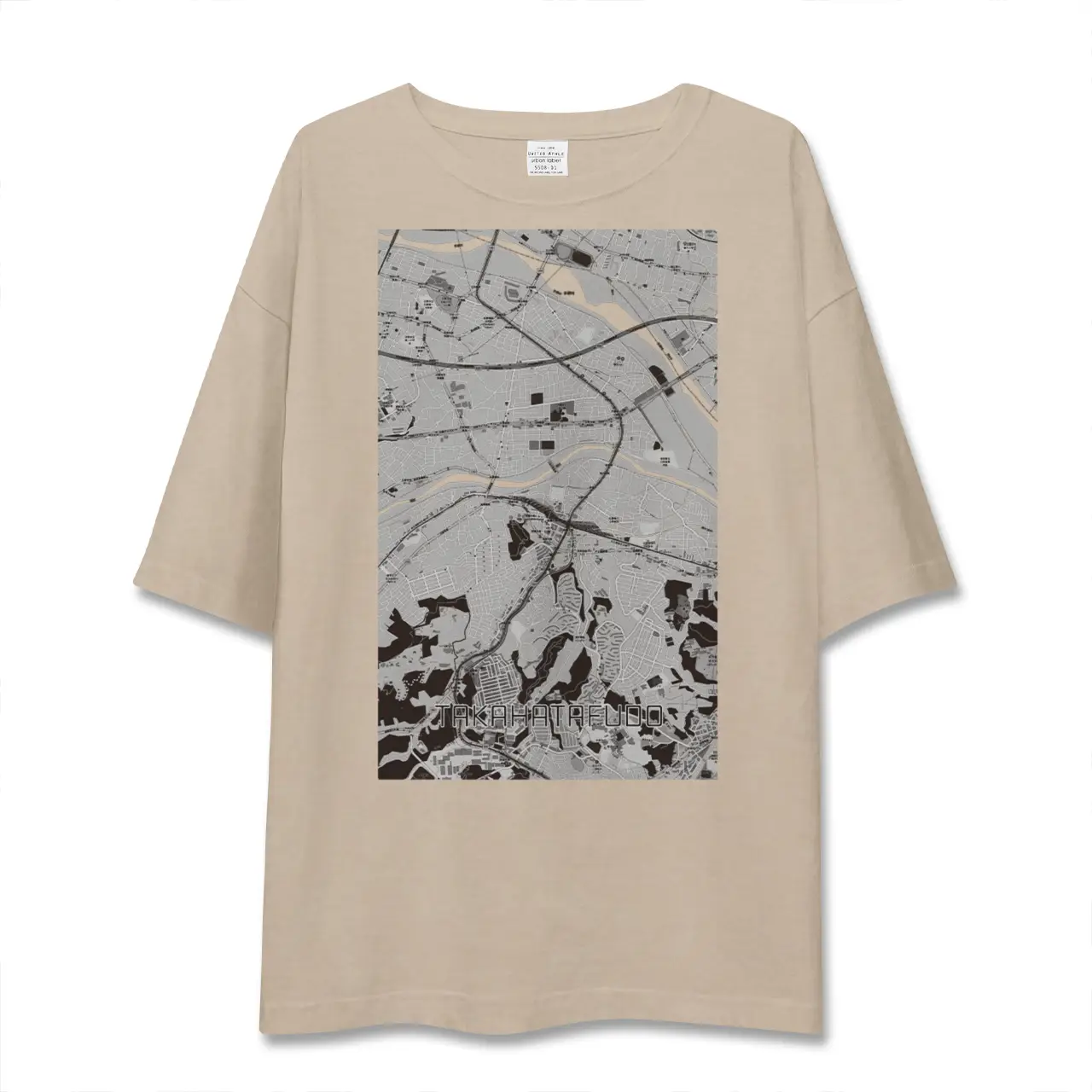 【高幡不動（東京都）】地図柄ビッグシルエットTシャツ