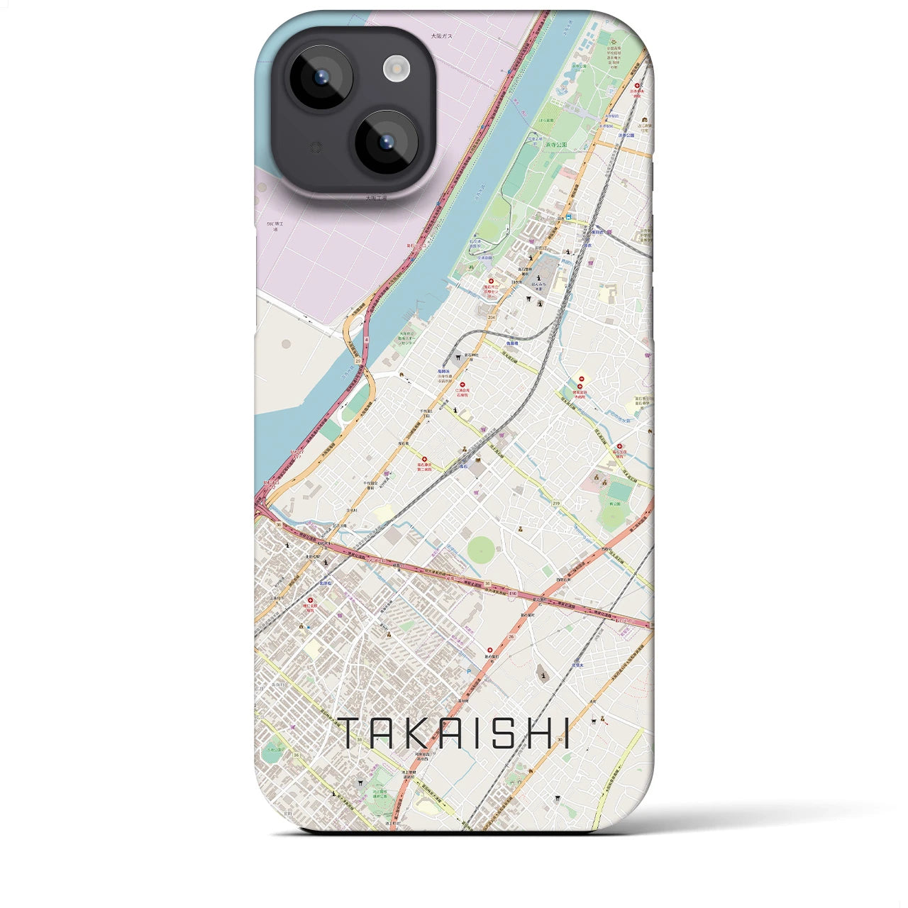 【高石（大阪府）】地図柄iPhoneケース（バックカバータイプ）