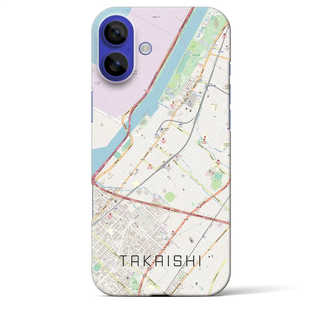 【高石(大阪府)】地図柄iPhoneケース(バックカバータイプ)ナチュラル・iPhone 16 Pro Max 用