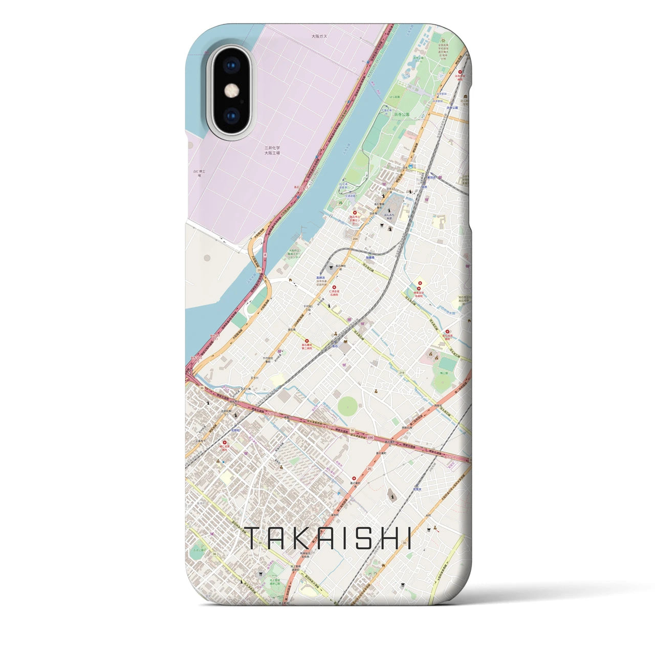 【高石（大阪府）】地図柄iPhoneケース（バックカバータイプ）