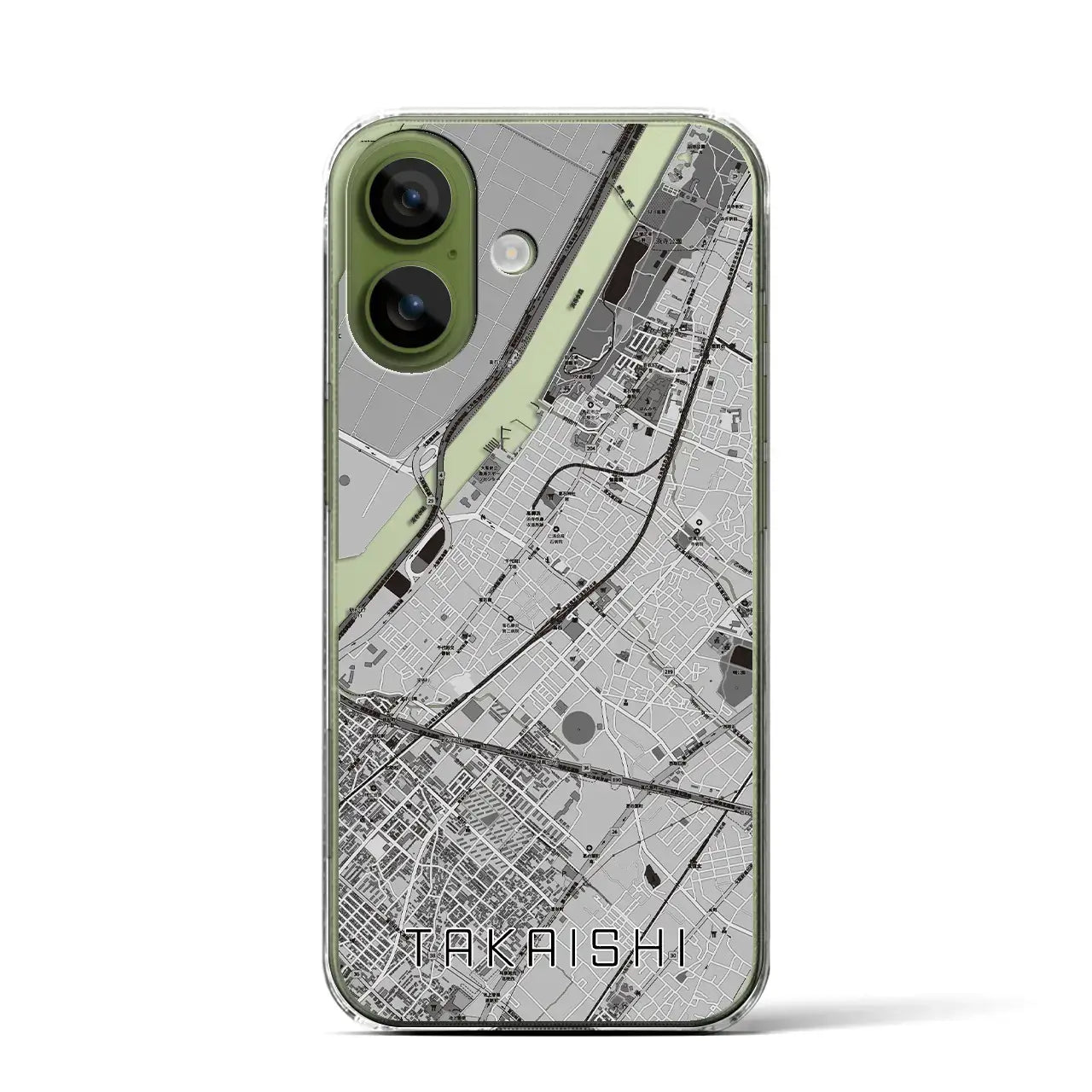【高石（大阪府）】地図柄iPhoneケース（クリアタイプ）