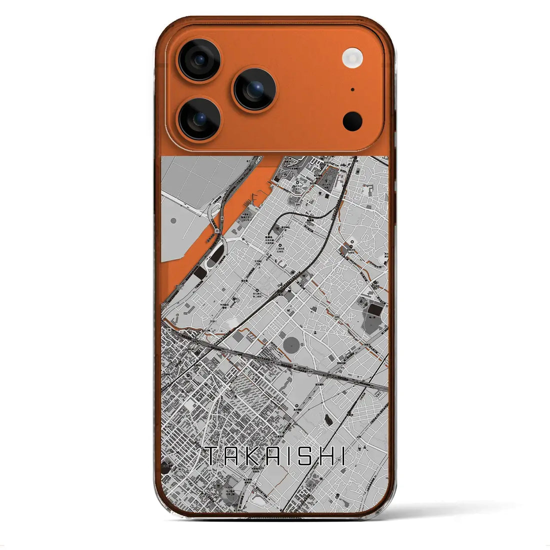 【高石（大阪府）】地図柄iPhoneケース（クリアタイプ）