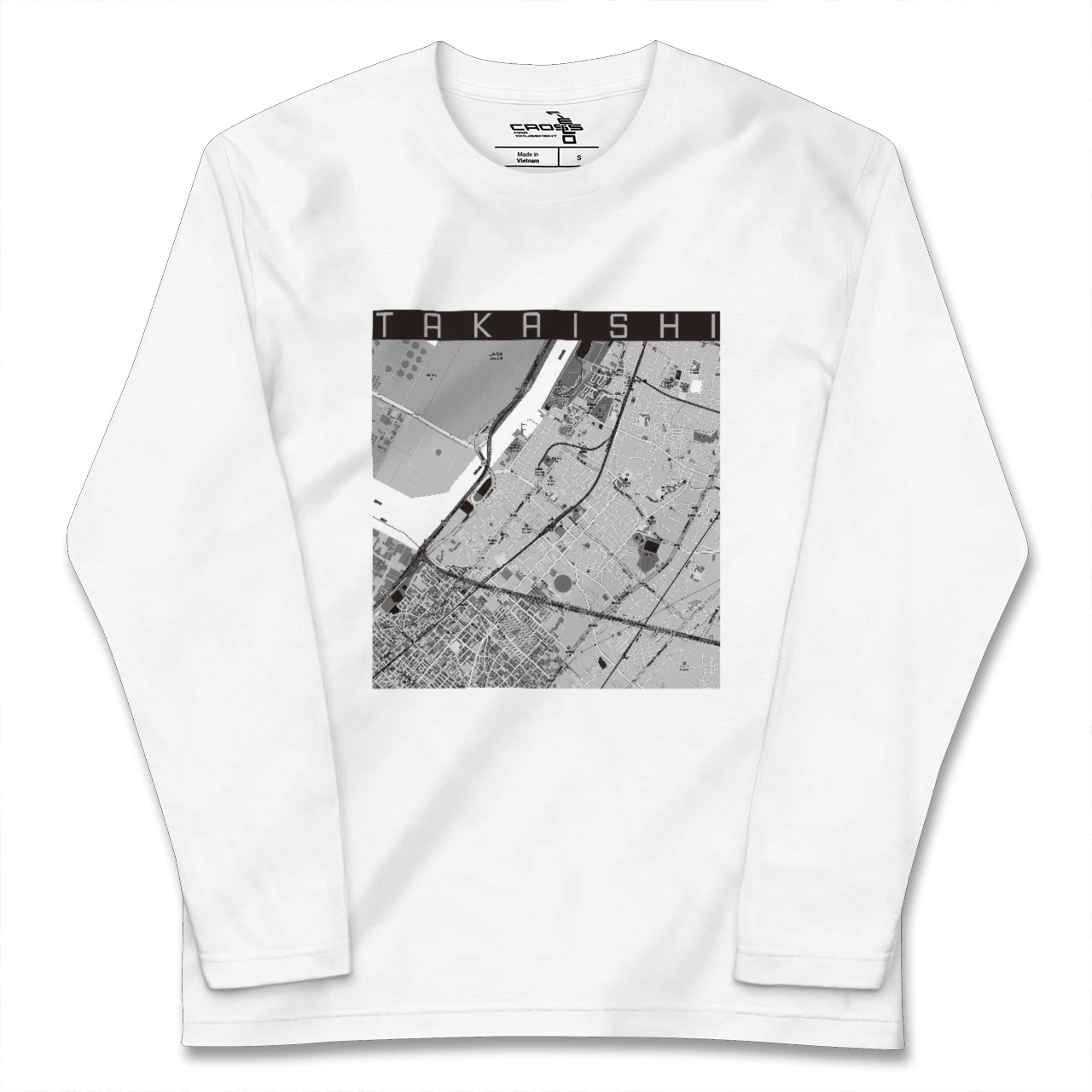 【高石（大阪府）】地図柄ロングスリーブTシャツ