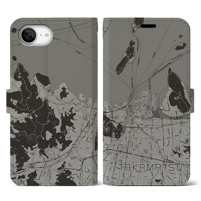 【高松（香川県）】地図柄iPhoneケース（手帳タイプ）