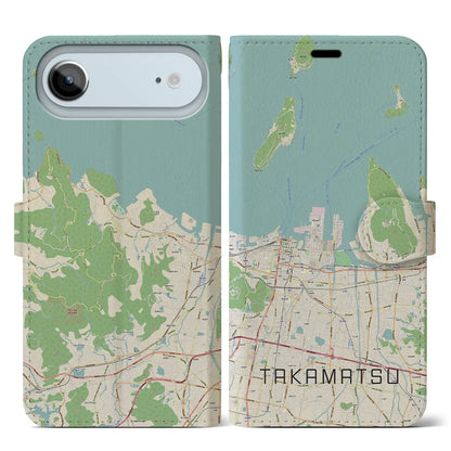 【高松（香川県）】地図柄iPhoneケース（手帳タイプ）