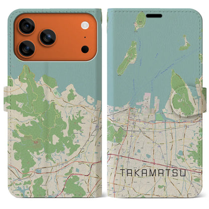 【高松（香川県）】地図柄iPhoneケース（手帳タイプ）