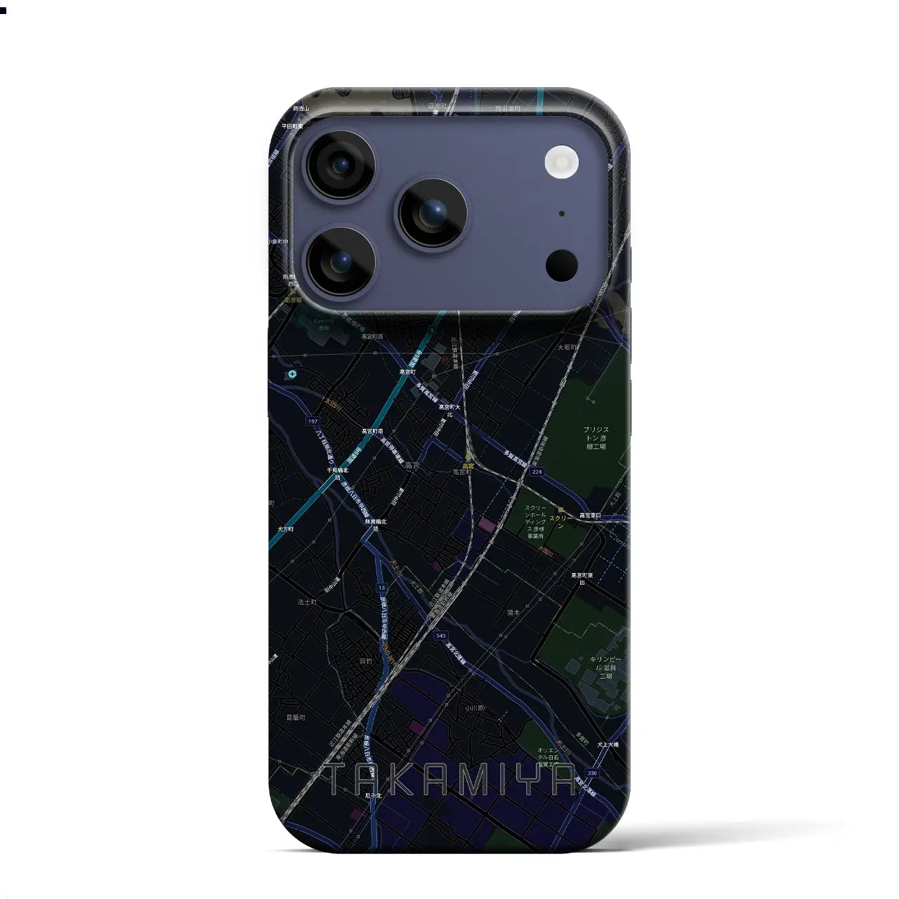 【高宮（滋賀県）】地図柄iPhoneケース（バックカバータイプ）