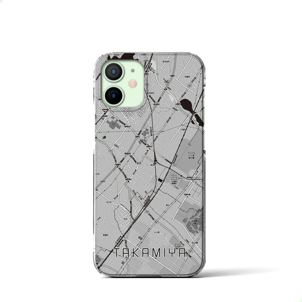 【高宮（滋賀県）】地図柄iPhoneケース（クリアタイプ）