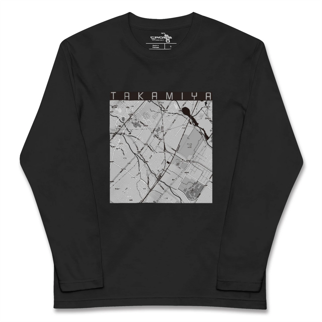 【高宮(滋賀県)】地図柄ロングスリーブTシャツ
