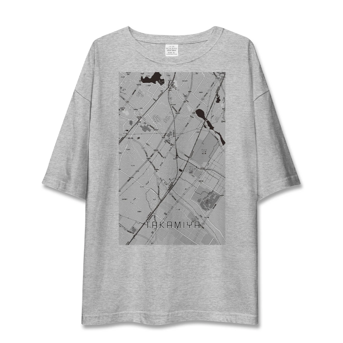 【高宮(滋賀県)】地図柄ビッグシルエットTシャツ