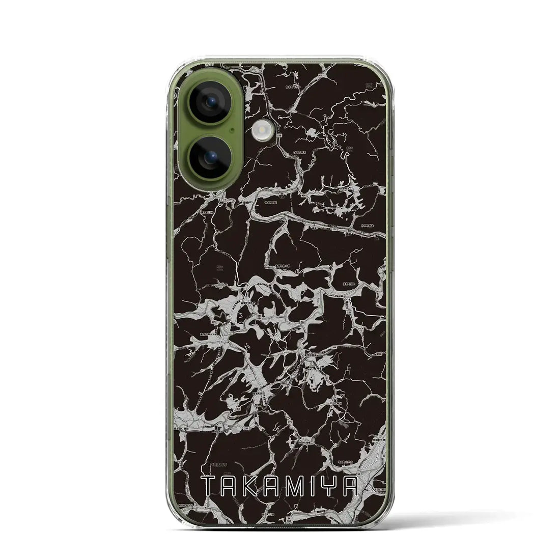 【高宮（広島県）】地図柄iPhoneケース（クリアタイプ）モノトーン・iPhone 17 Pro Max 用