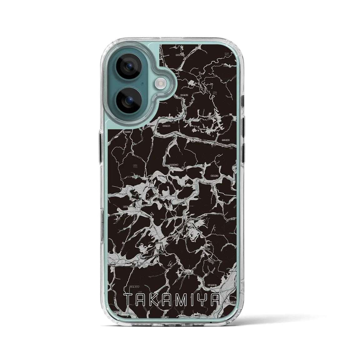 【高宮(広島県)】地図柄iPhoneケース(MagSafeタイプ)モノトーン・iPhone 16 Pro 用