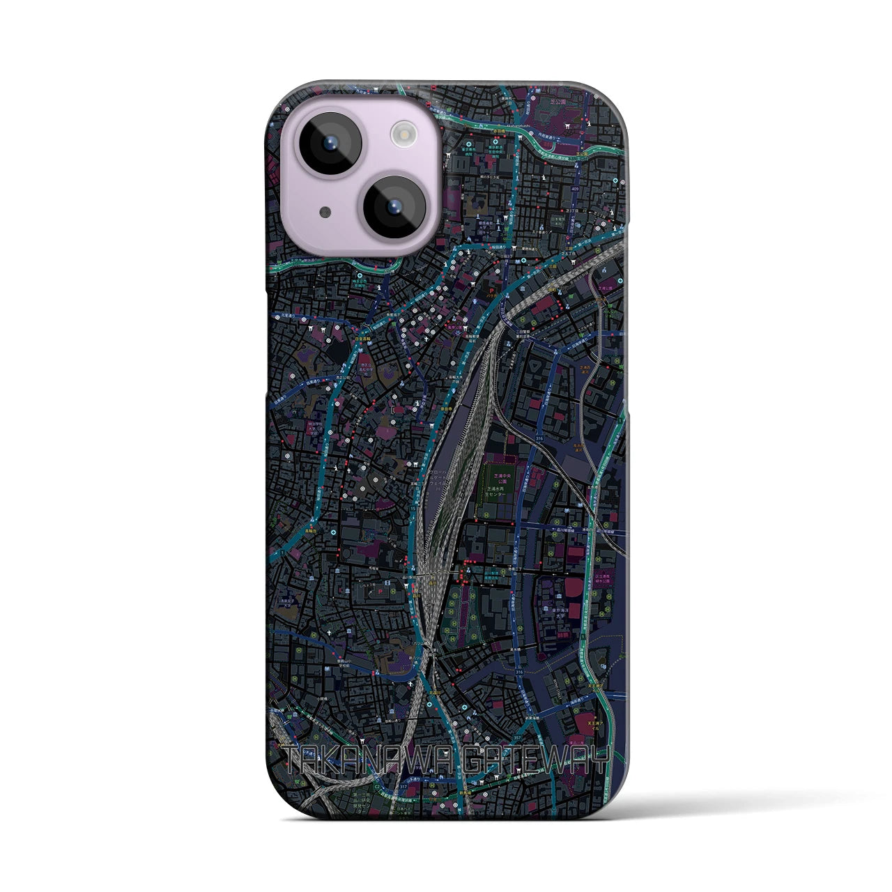 【高輪ゲートウェイ（東京都）】地図柄iPhoneケース（バックカバータイプ）