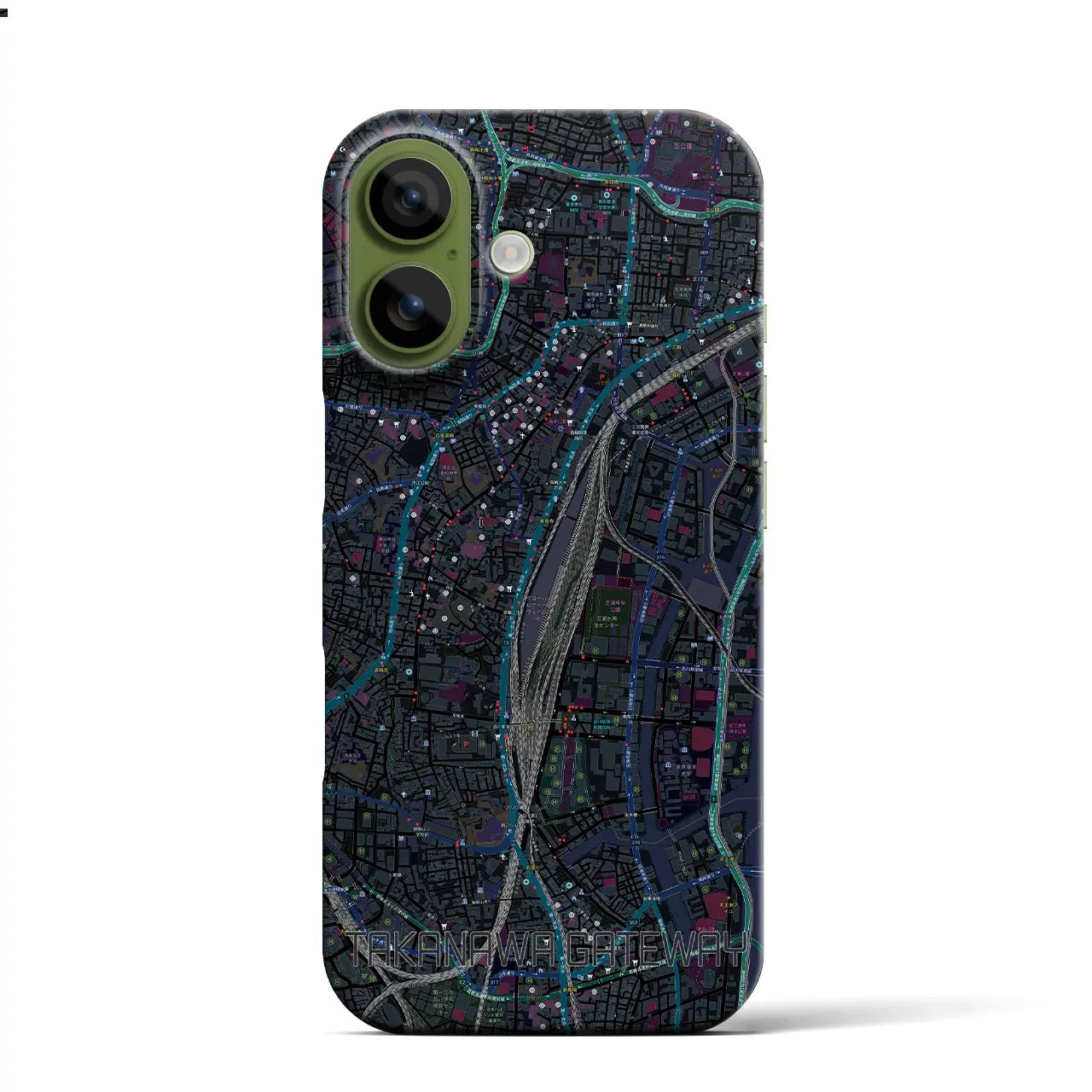 【高輪ゲートウェイ（東京都）】地図柄iPhoneケース（バックカバータイプ）