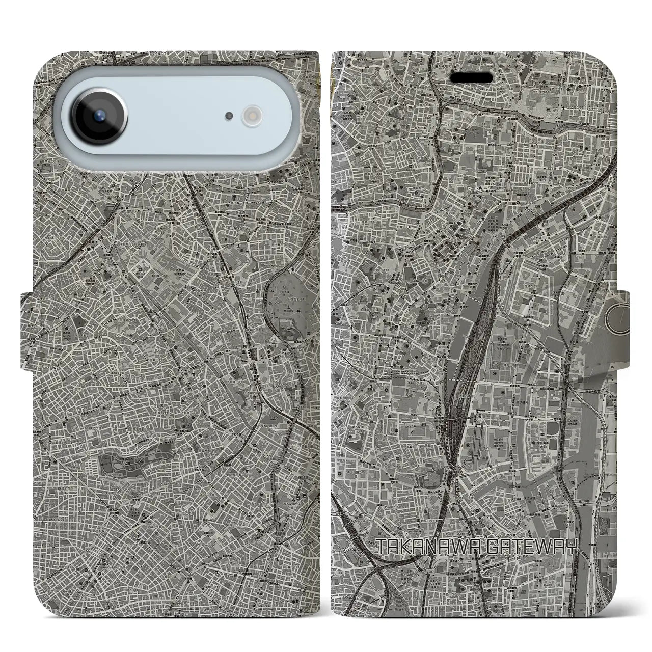 【高輪ゲートウェイ（東京都）】地図柄iPhoneケース（手帳タイプ）