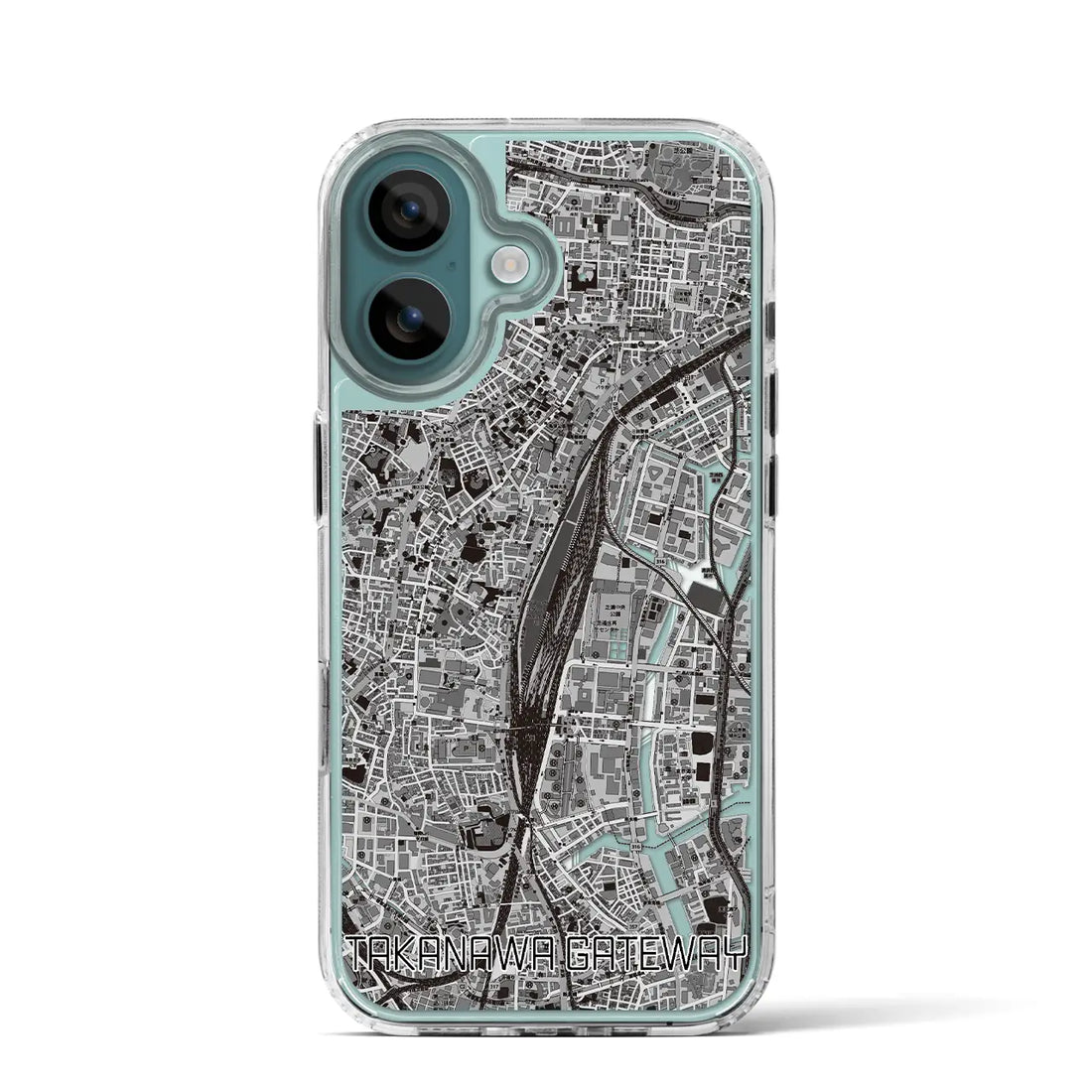 【高輪ゲートウェイ（東京都）】地図柄iPhoneケース（MagSafeタイプ）モノトーン・iPhone 16 Pro 用