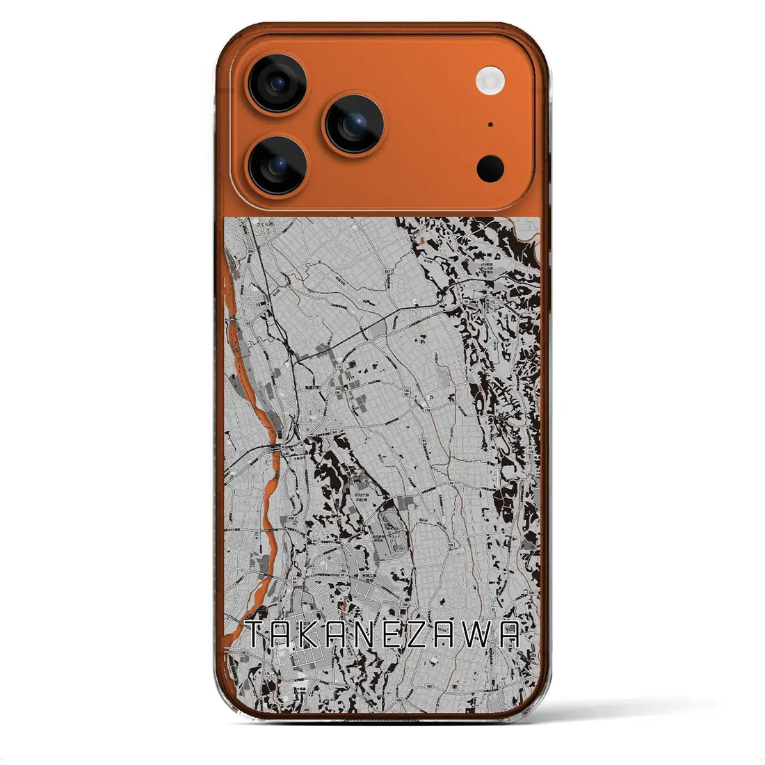 【高根沢(栃木県)】地図柄iPhoneケース(クリアタイプ)モノトーン・iPhone 17 Pro Max 用