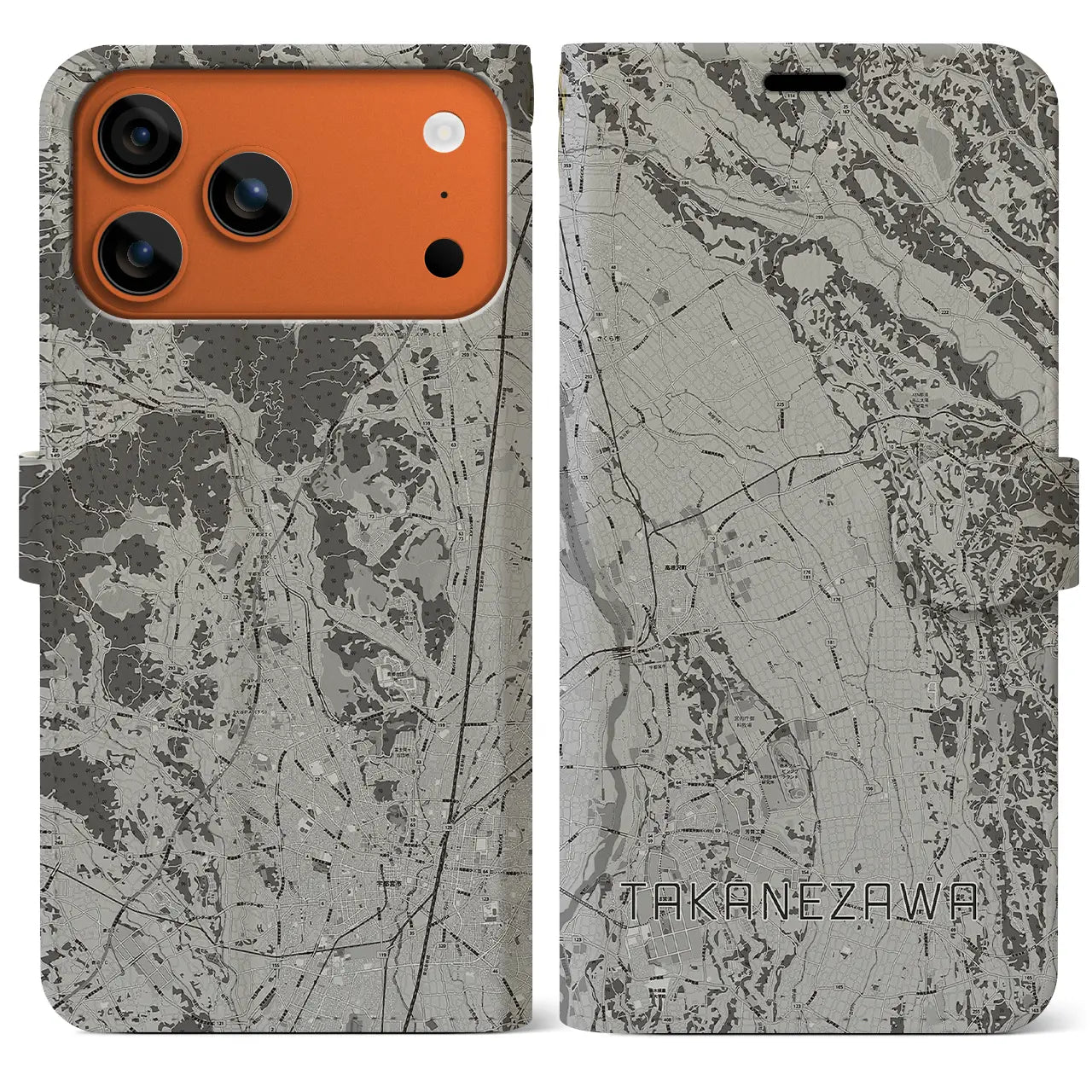 【高根沢（栃木県）】地図柄iPhoneケース（手帳タイプ）