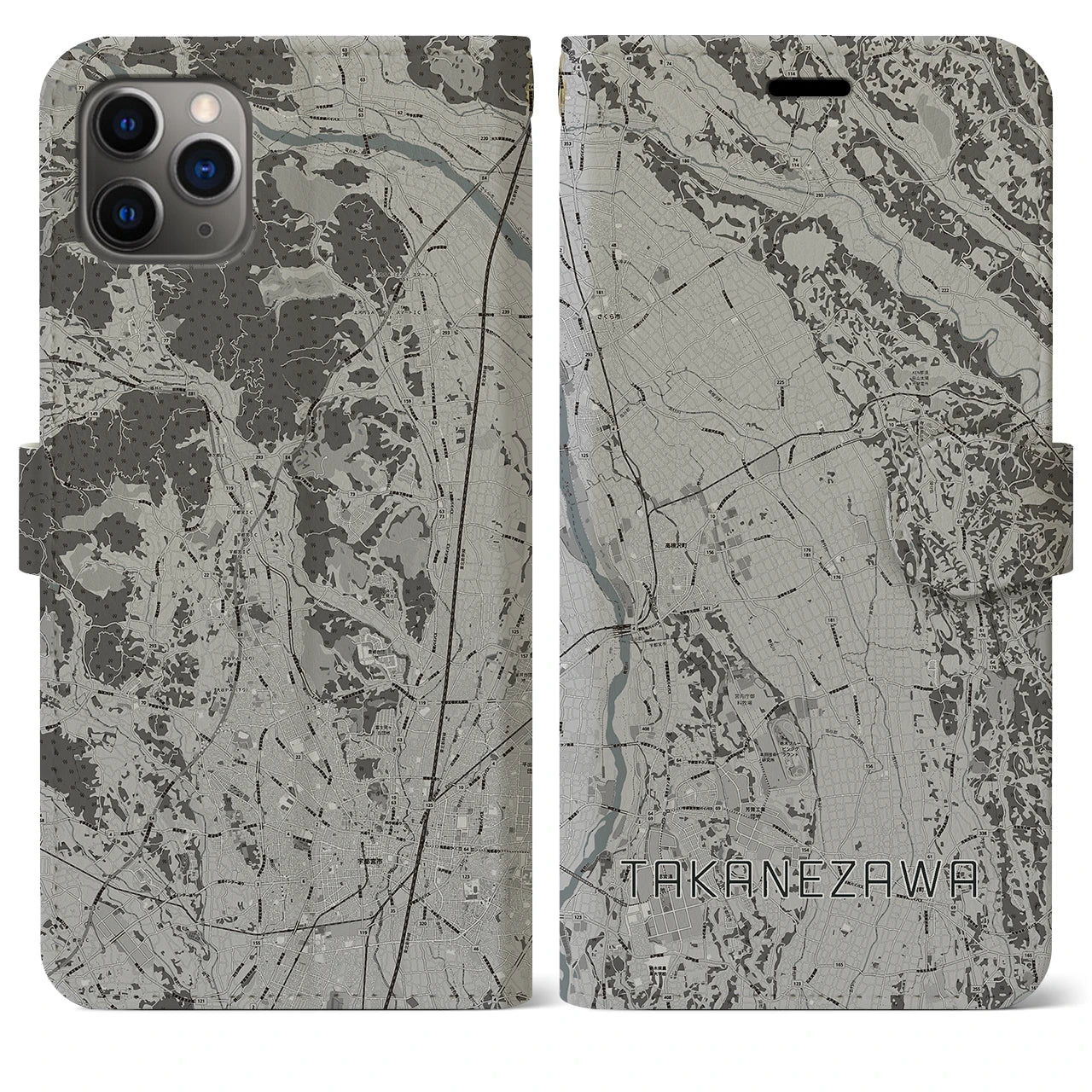 【高根沢（栃木県）】地図柄iPhoneケース（手帳タイプ）