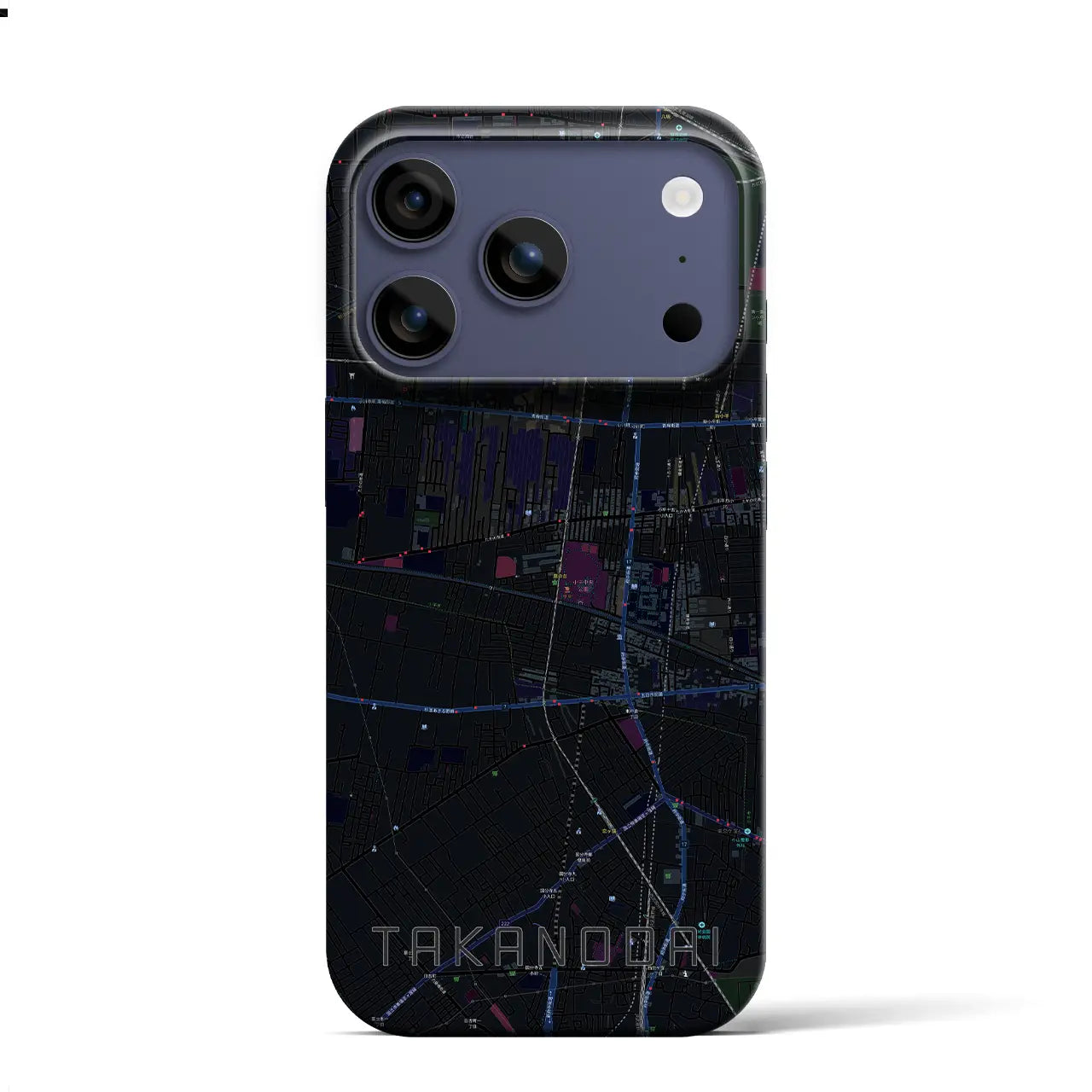 【鷹の台（東京都）】地図柄iPhoneケース（バックカバータイプ）