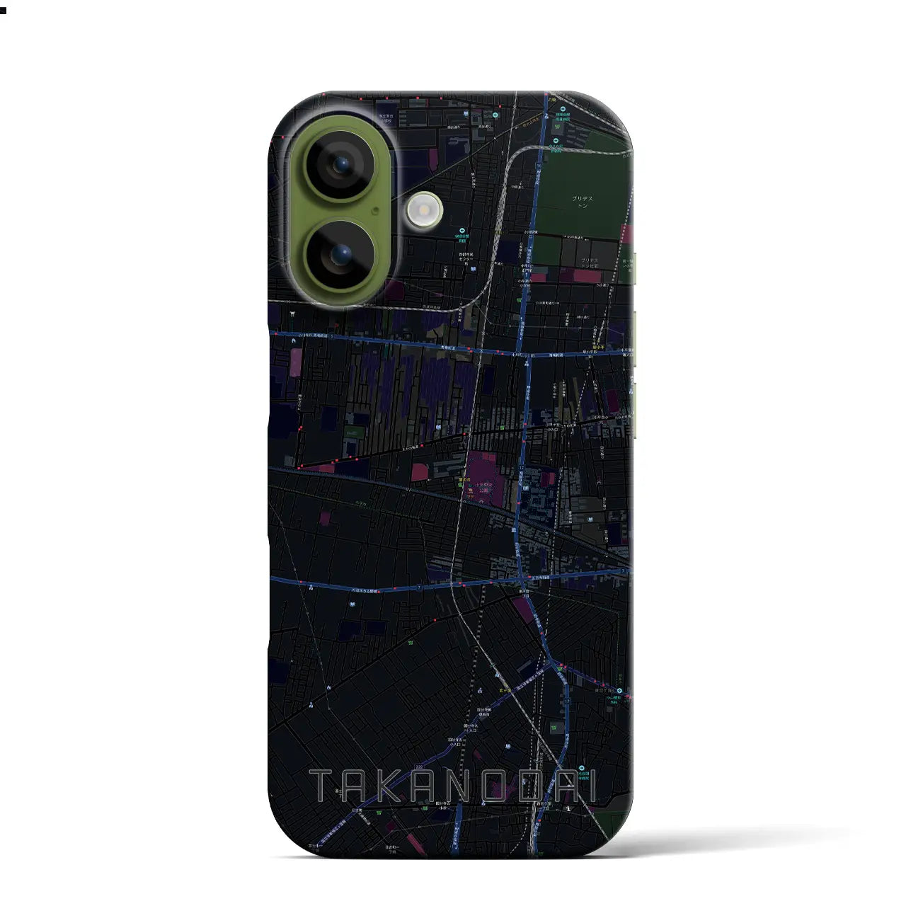 【鷹の台（東京都）】地図柄iPhoneケース（バックカバータイプ）