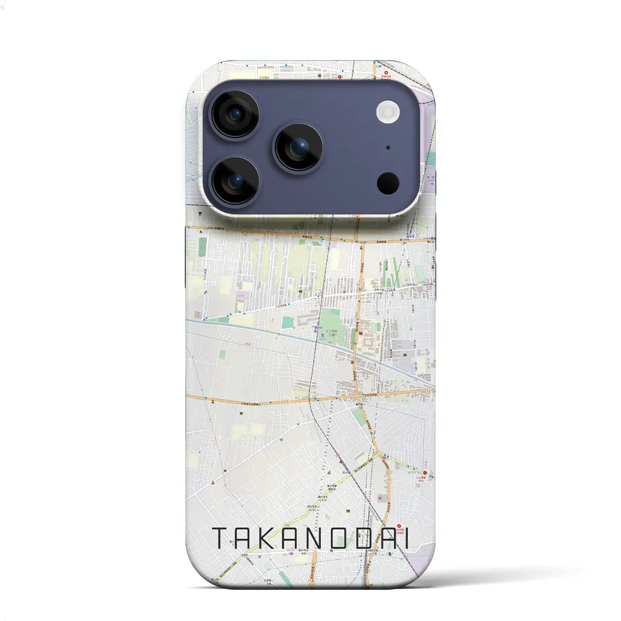 【鷹の台（東京都）】地図柄iPhoneケース（バックカバータイプ）