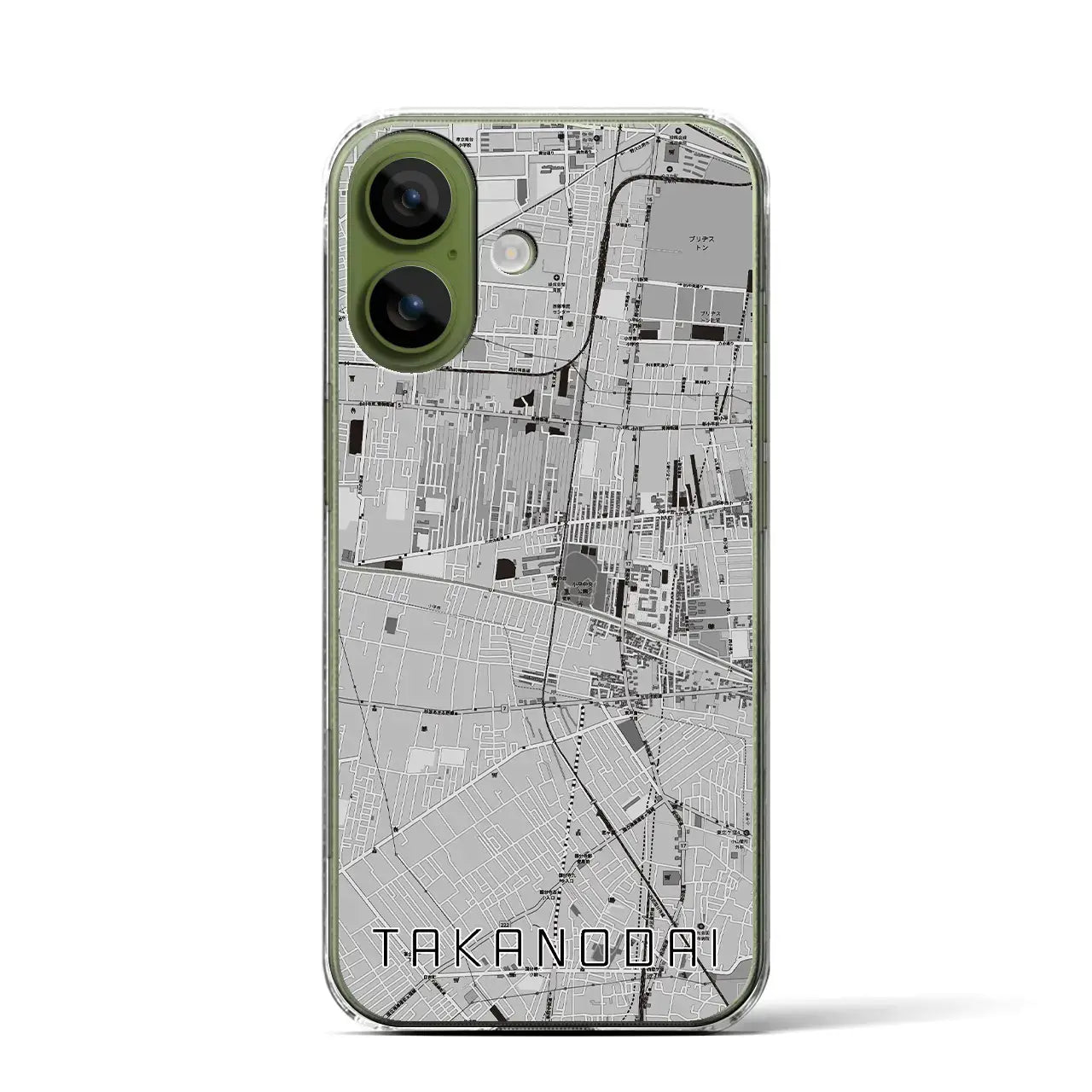 【鷹の台（東京都）】地図柄iPhoneケース（クリアタイプ）