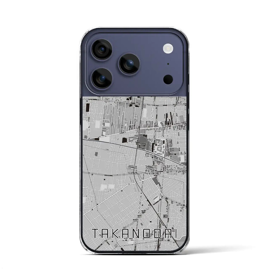 【鷹の台（東京都）】地図柄iPhoneケース（クリアタイプ）