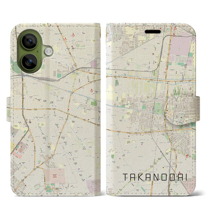 【鷹の台（東京都）】地図柄iPhoneケース（手帳タイプ）