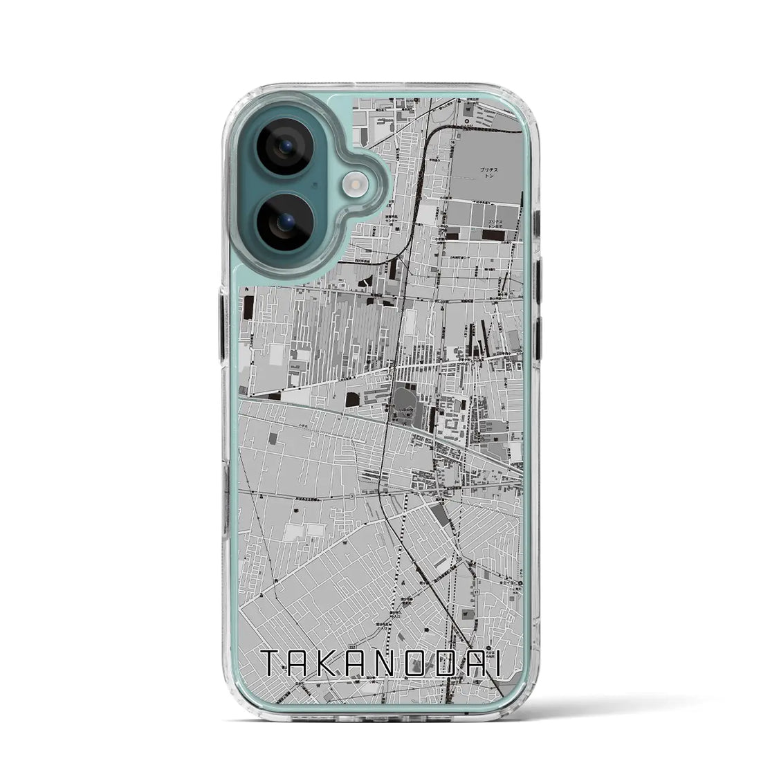 【鷹の台（東京都）】地図柄iPhoneケース（MagSafeタイプ）モノトーン・iPhone 16 Pro 用