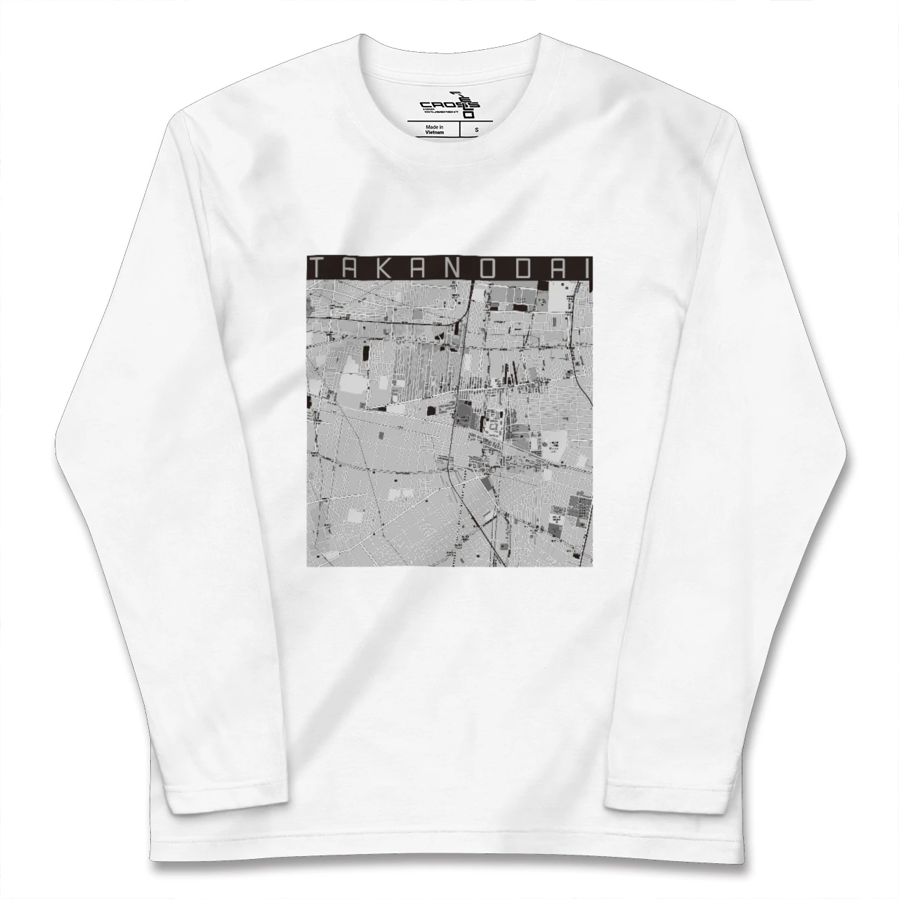 【鷹の台（東京都）】地図柄ロングスリーブTシャツ